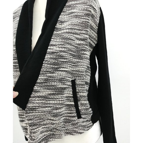 Lou & Grey Open Front Marled Black Knit Jacket - Picture 3 of 7
